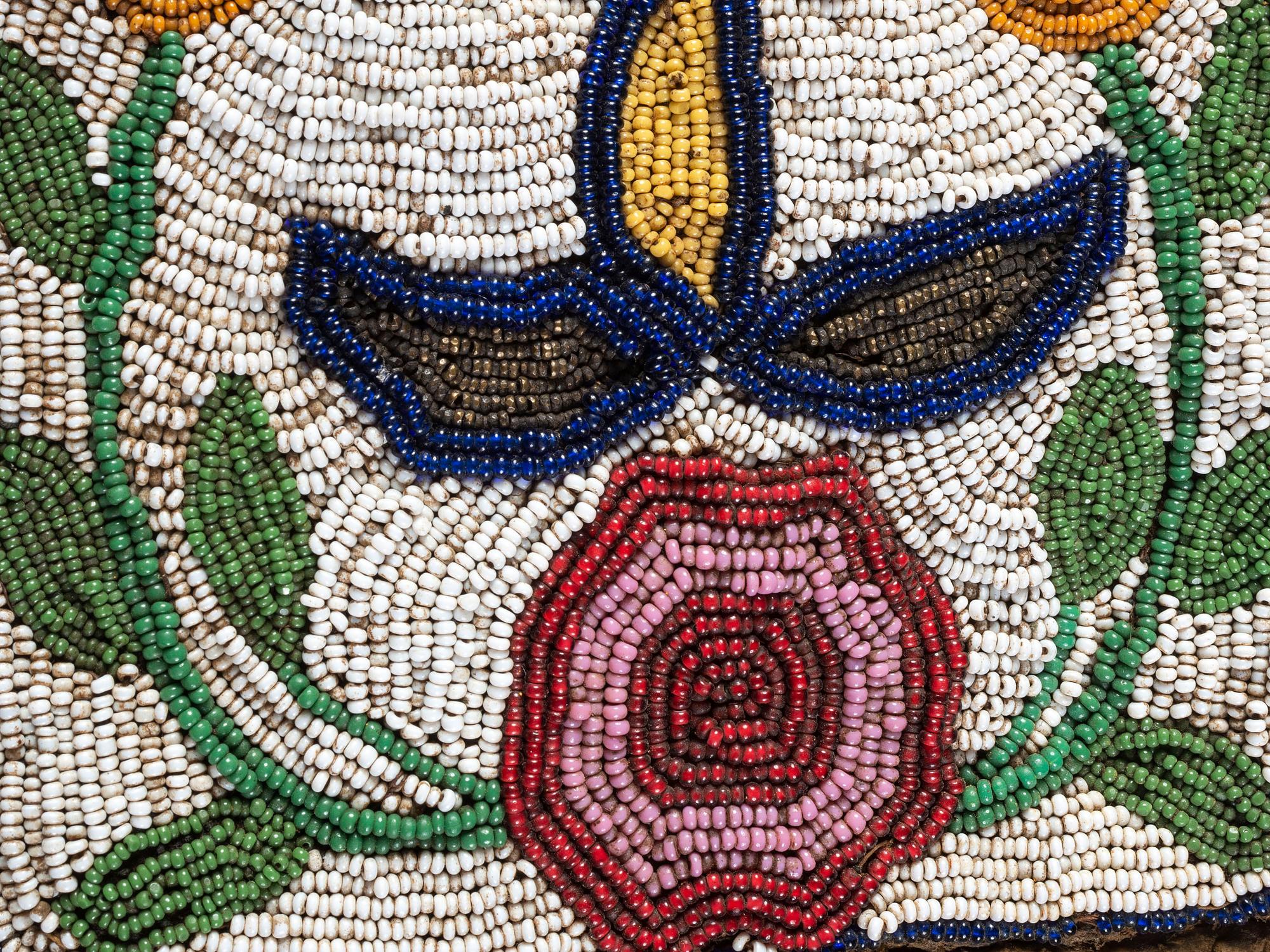 Plains Cree Beaded Hide Tobacco Bag and Pistol Holster