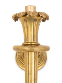 A Pair of Continental Gilt Bronze Single-Light Sconces