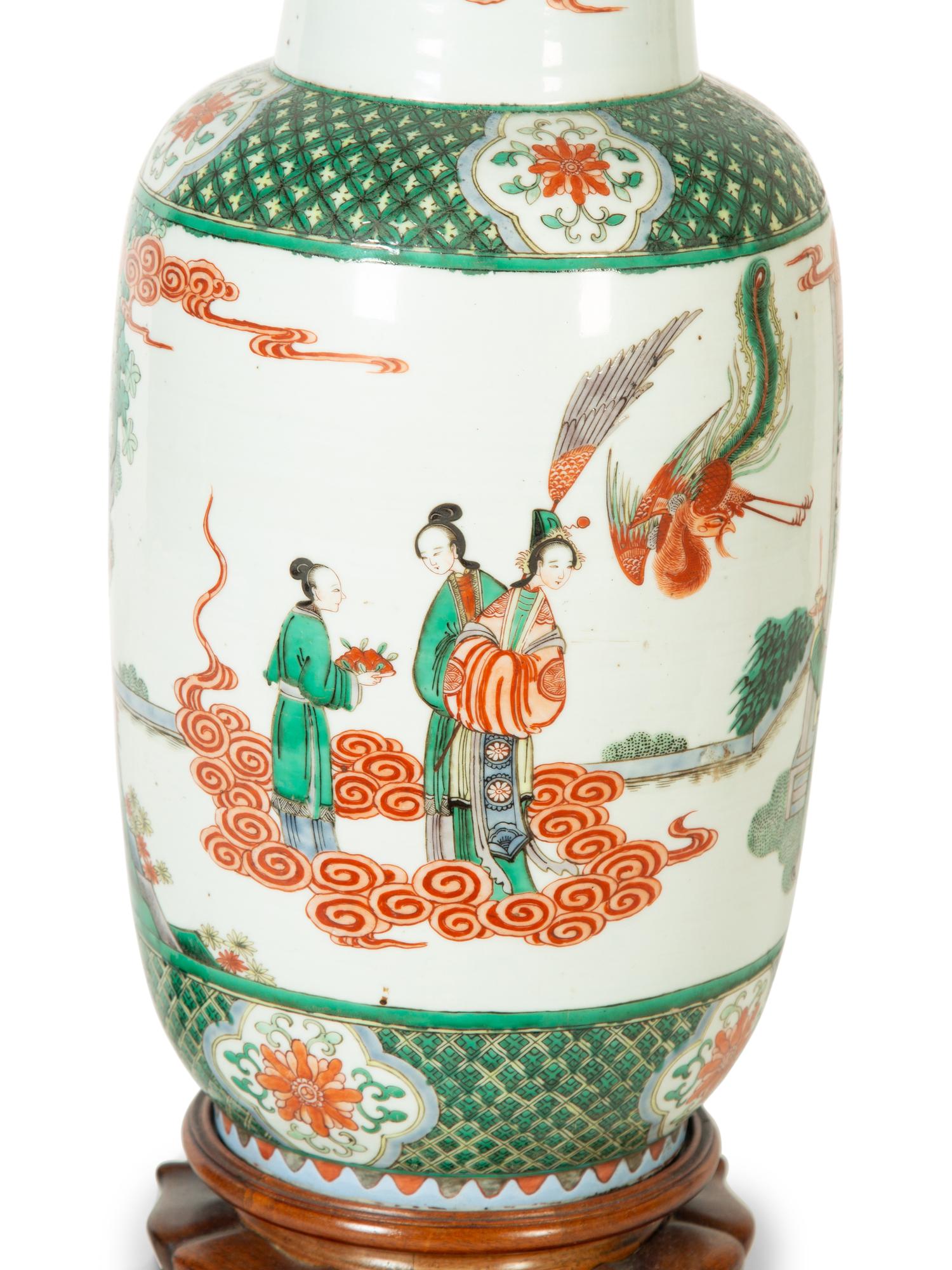 A Chinese Export Porcelain Vase Mounted as a Lamp