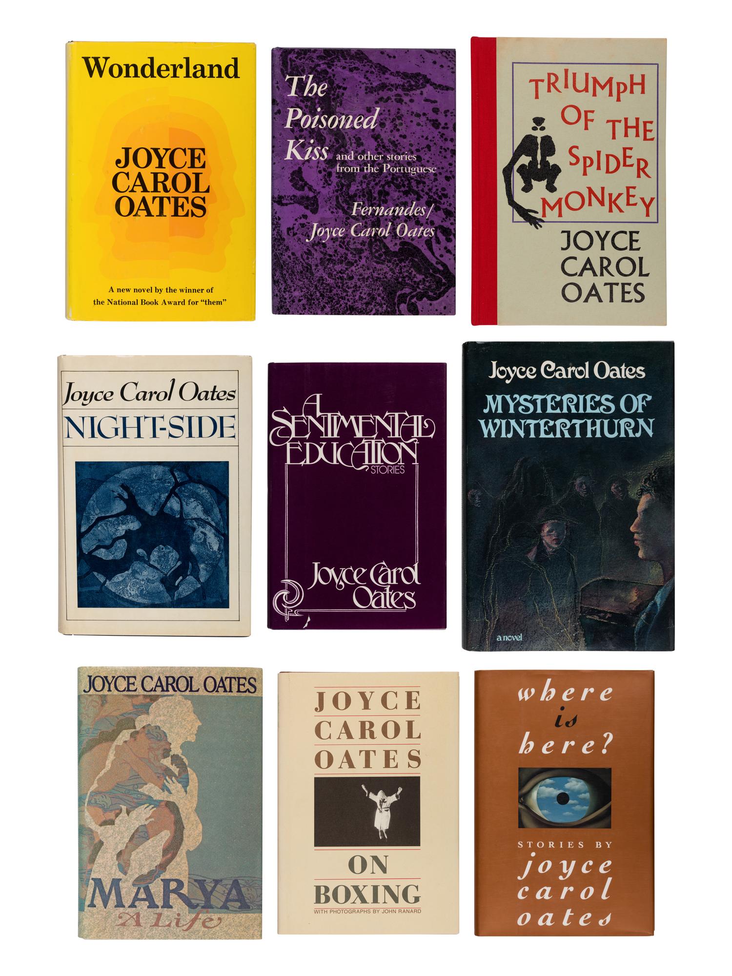 OATES, Joyce Carol (b. 1938). A group of 10 FIRST EDITIONS, comprising: