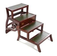 A Regency Style Mahogany Metamorphic Library Open Armchair, Height 34 1/2 inches.
