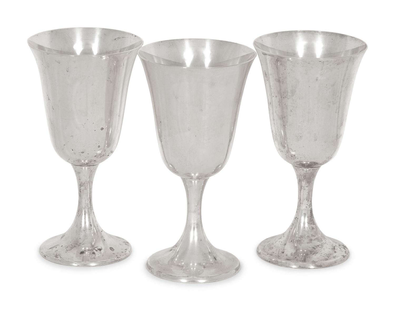 A Set of Twelve American Silver Goblets