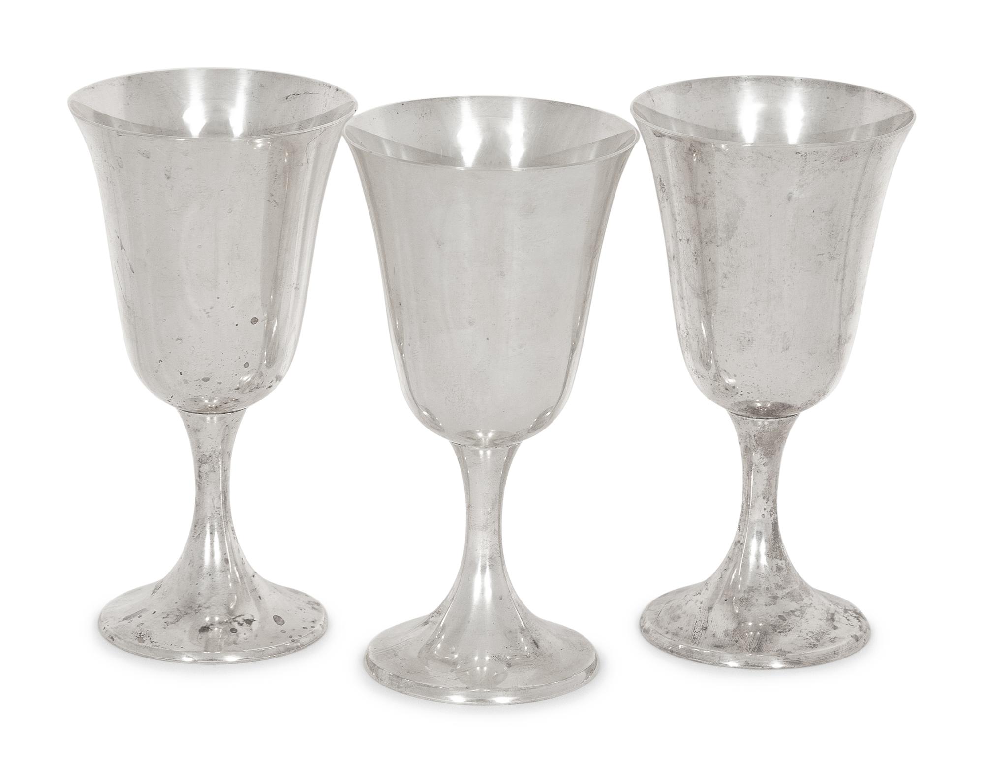 A Set of Twelve American Silver Goblets