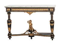 A Louis XVI Style Marble Top Console Table