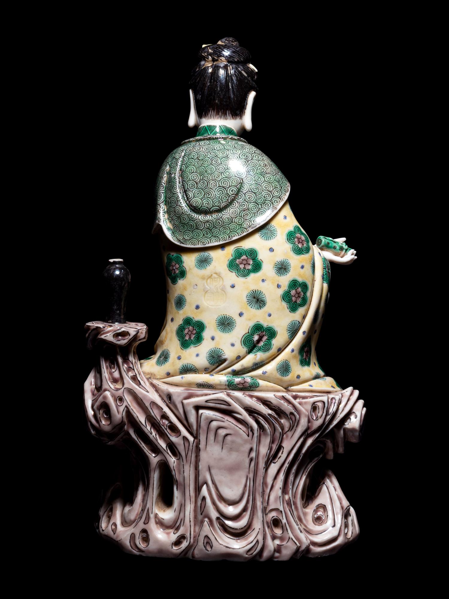 A Famille Verte Porcelain Figure of Guanyin