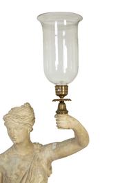 A Neoclassical Style Composition Figural Torchere on a Painted Faux Marble Base Attributed to Humphrey and Hopper — 20TH CENTURY