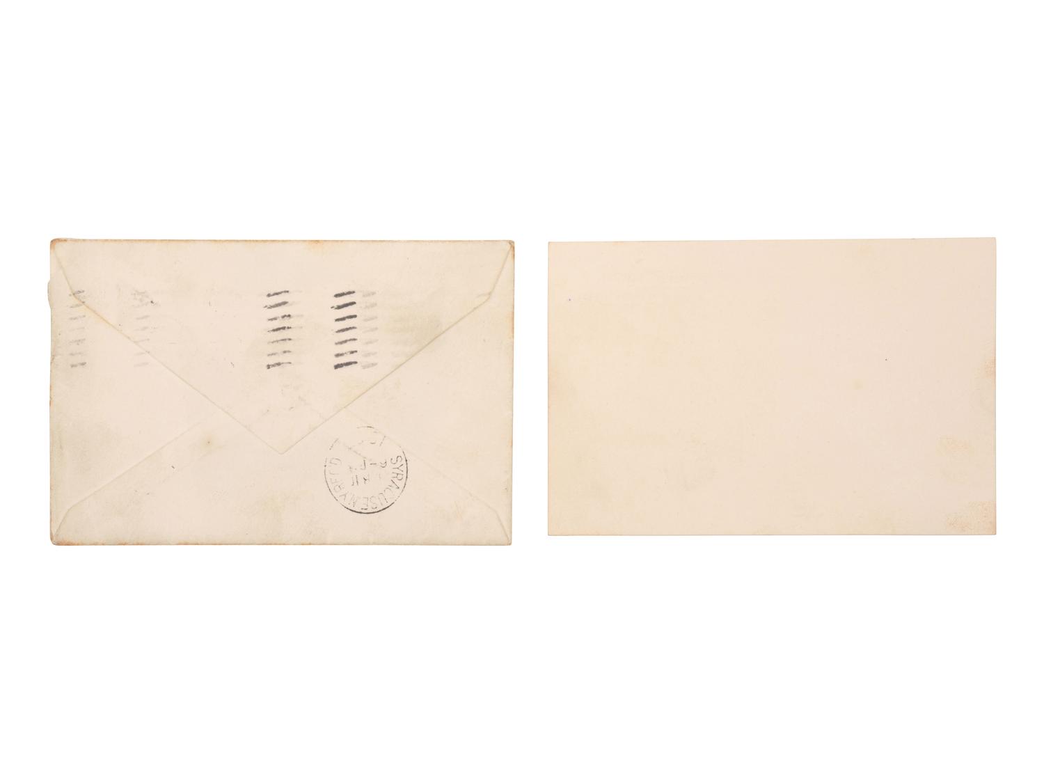 ROOSEVELT, Theodore (1858-1919). White House card signed ("Theodore Roosevelt"), as President, Washington [DC], ca 9 March 1907.
