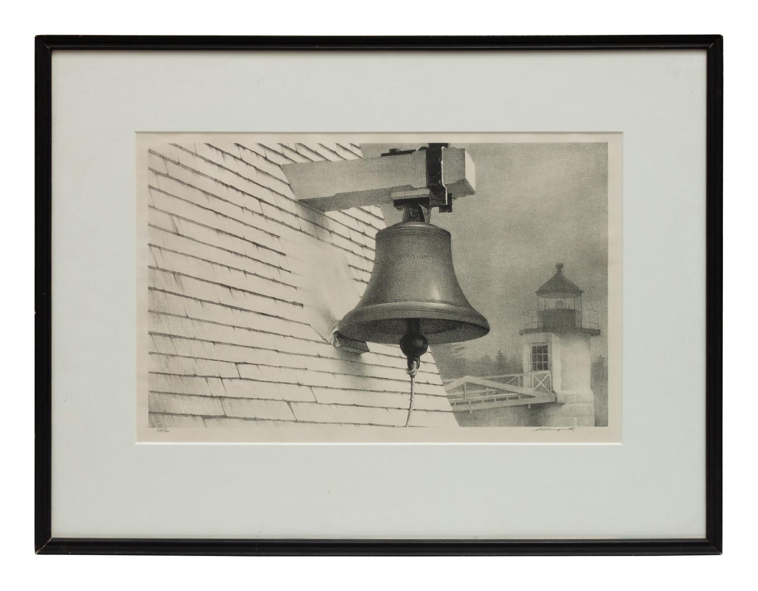 A group of six prints of Port Clyde, Maine ( Fog Bell; Corbett's Pond , 1965; Ebb Tide , 1944; Harbor at Port Clyde , 1939; Marshall's Point , 1939; Tower Door, Marshall Point Lighthouse , 1954)