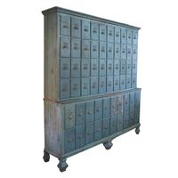 A Painted Cabinet with Vertical Drawers 87" W x 18" H x 94" H — Italy, 19th Century