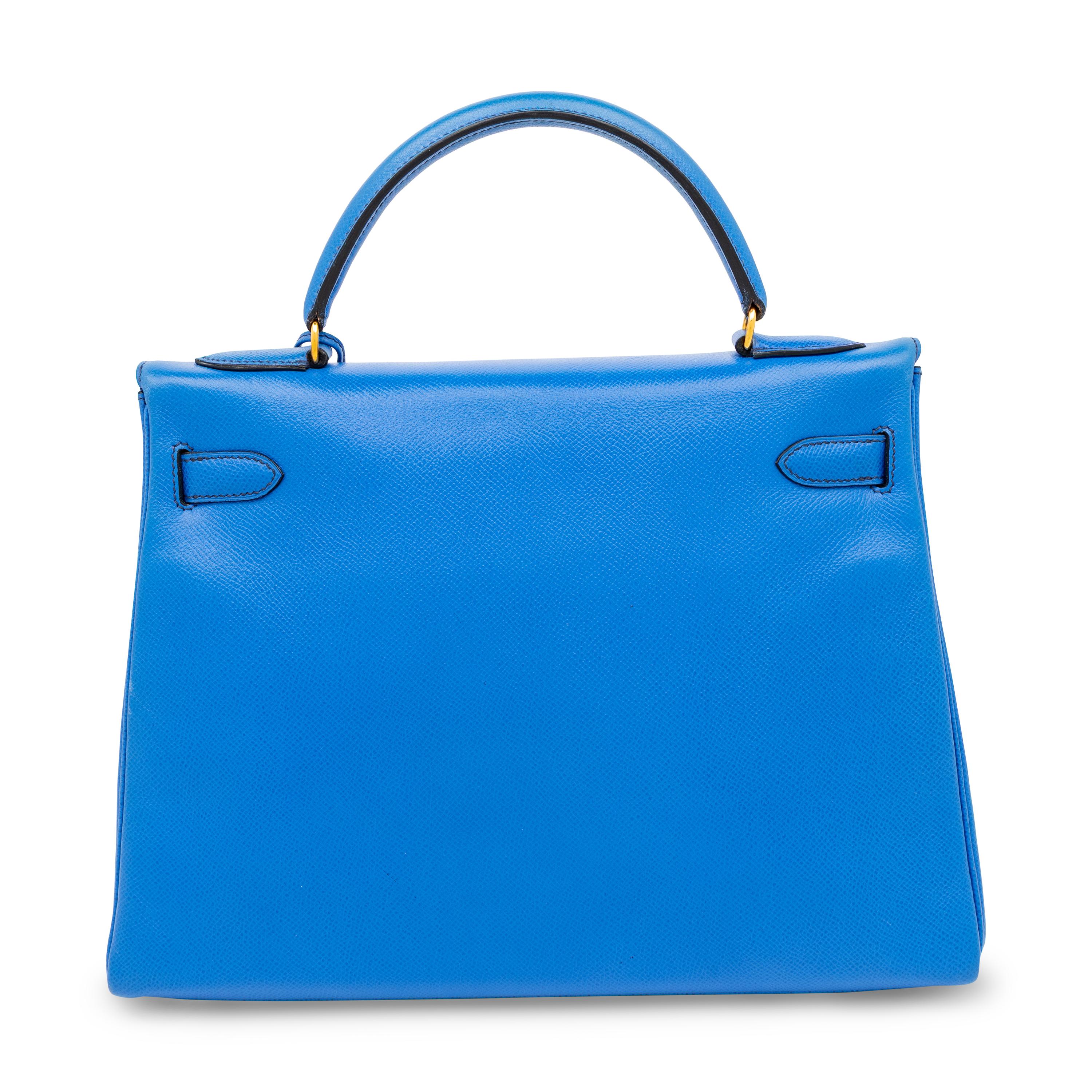 Hermès, Kelly 32 in Bleu France Epsom