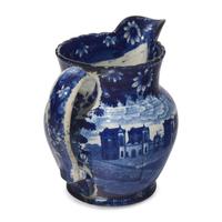 Two Staffordshire Historical Blue Pitchers