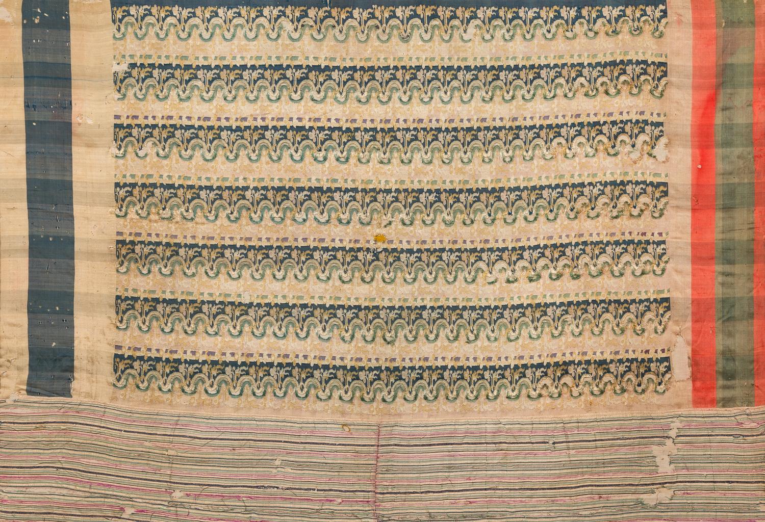 A Large Thai Embroidered Silk Tapestry 32 x 45 1/2 inches.