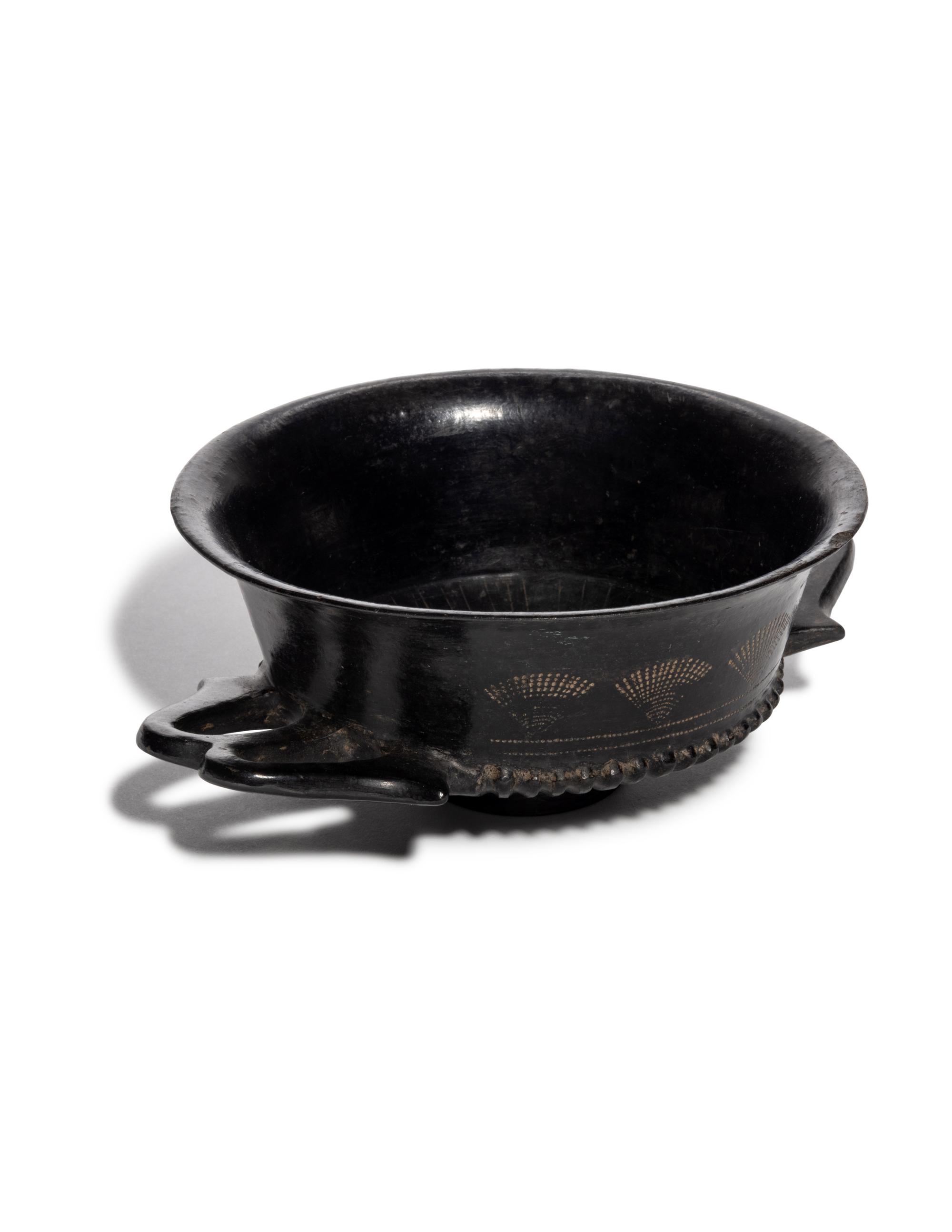 An Etruscan Bucchero Stemless Kylix