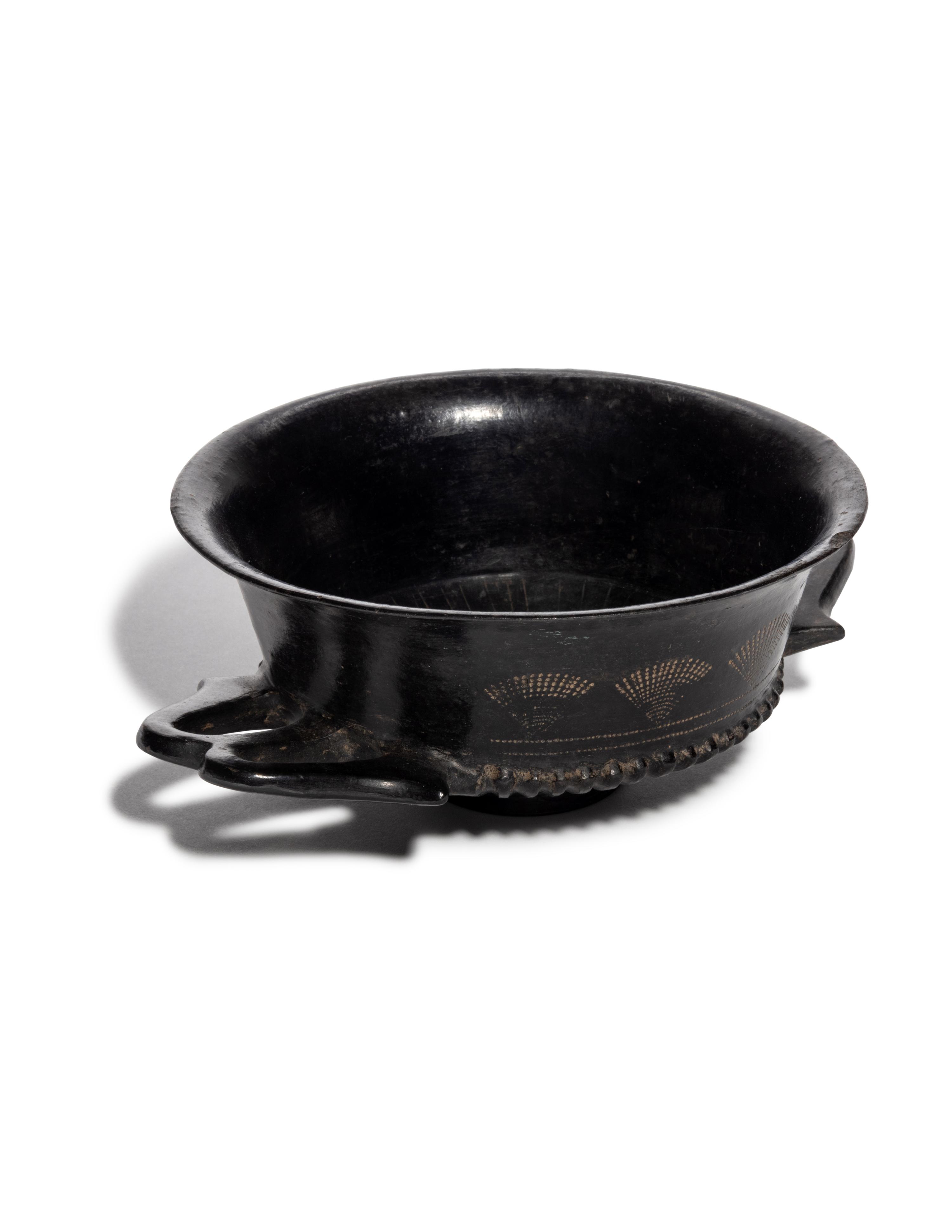 An Etruscan Bucchero Stemless Kylix