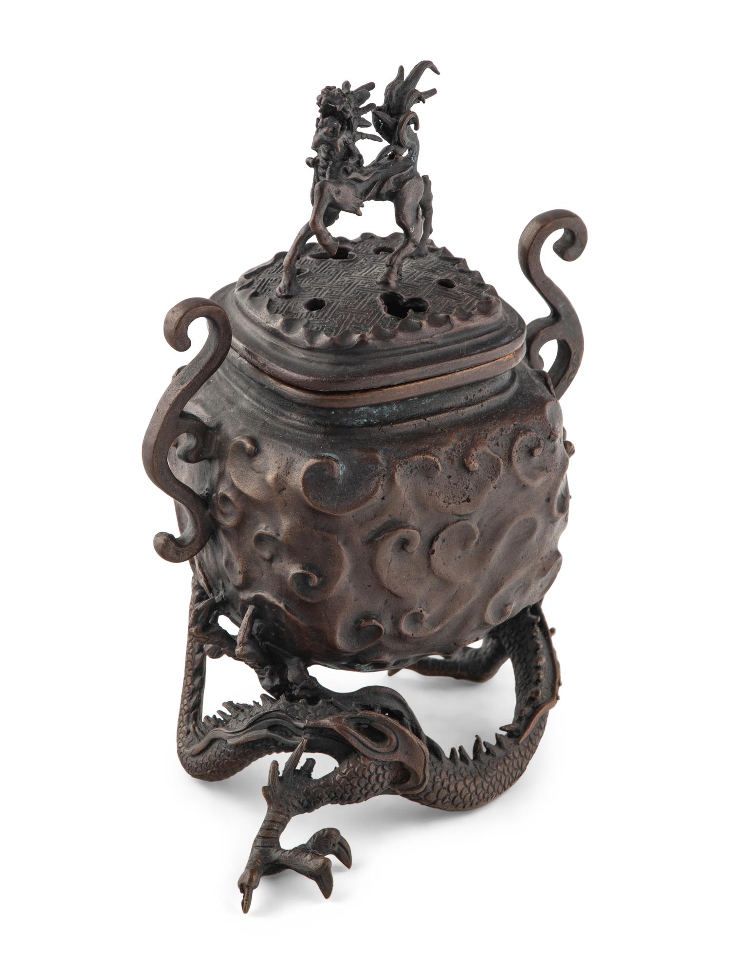 A Japanese Bronze Incense Burner