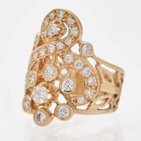 A 14K Yellow Gold and Gemstone Necklace and Diamond Ring