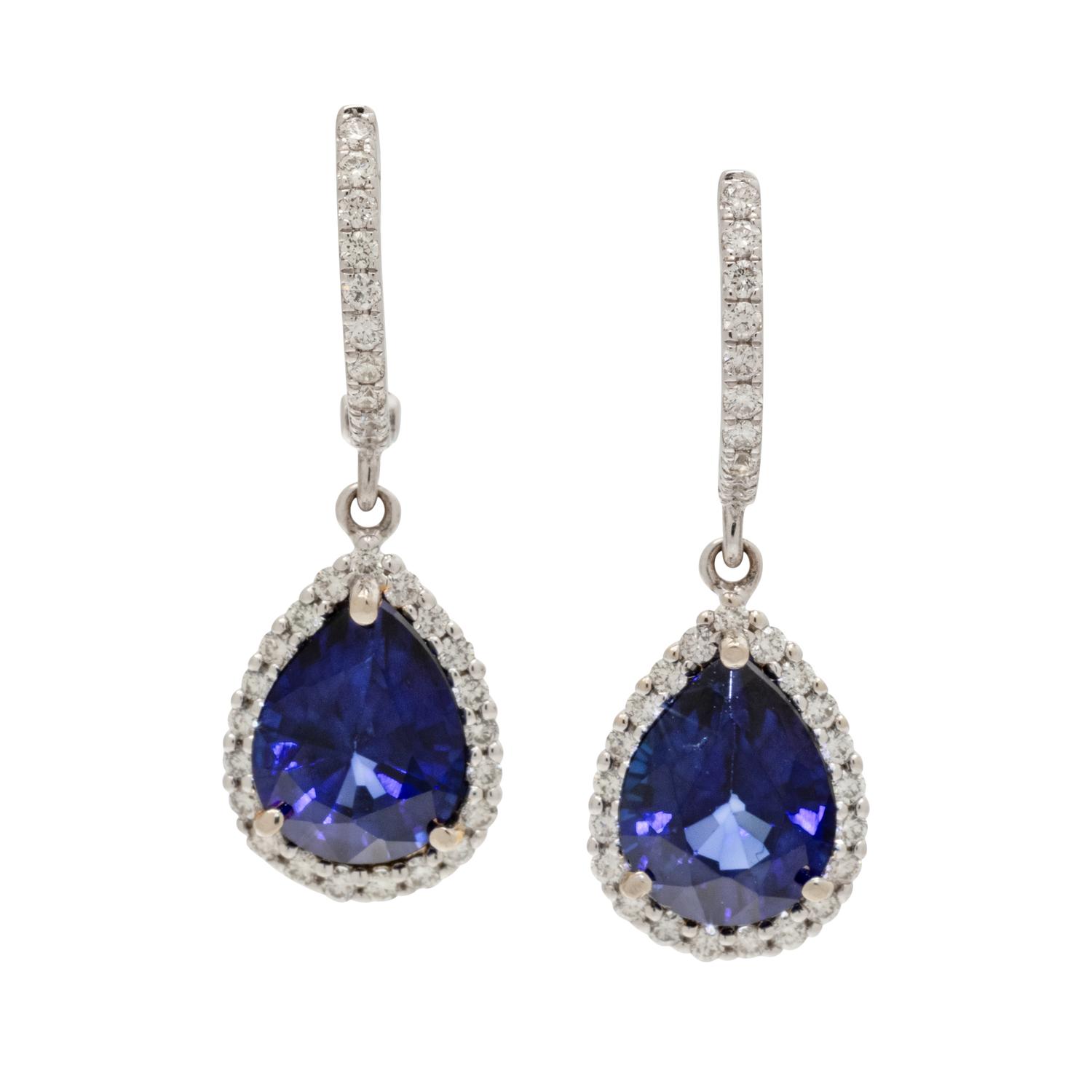 SAPPHIRE AND DIAMOND EARRINGS