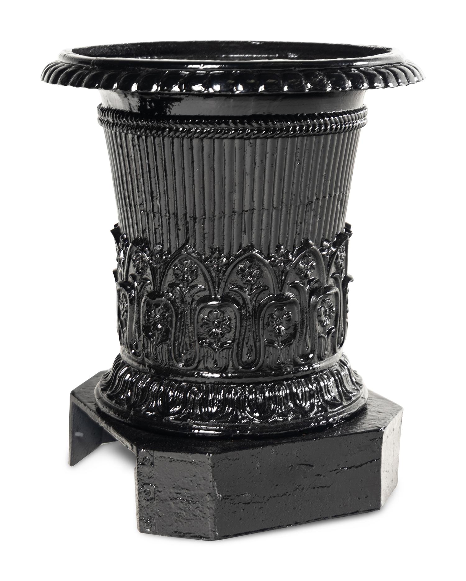 A Set of Four Painted Iron Jardinières