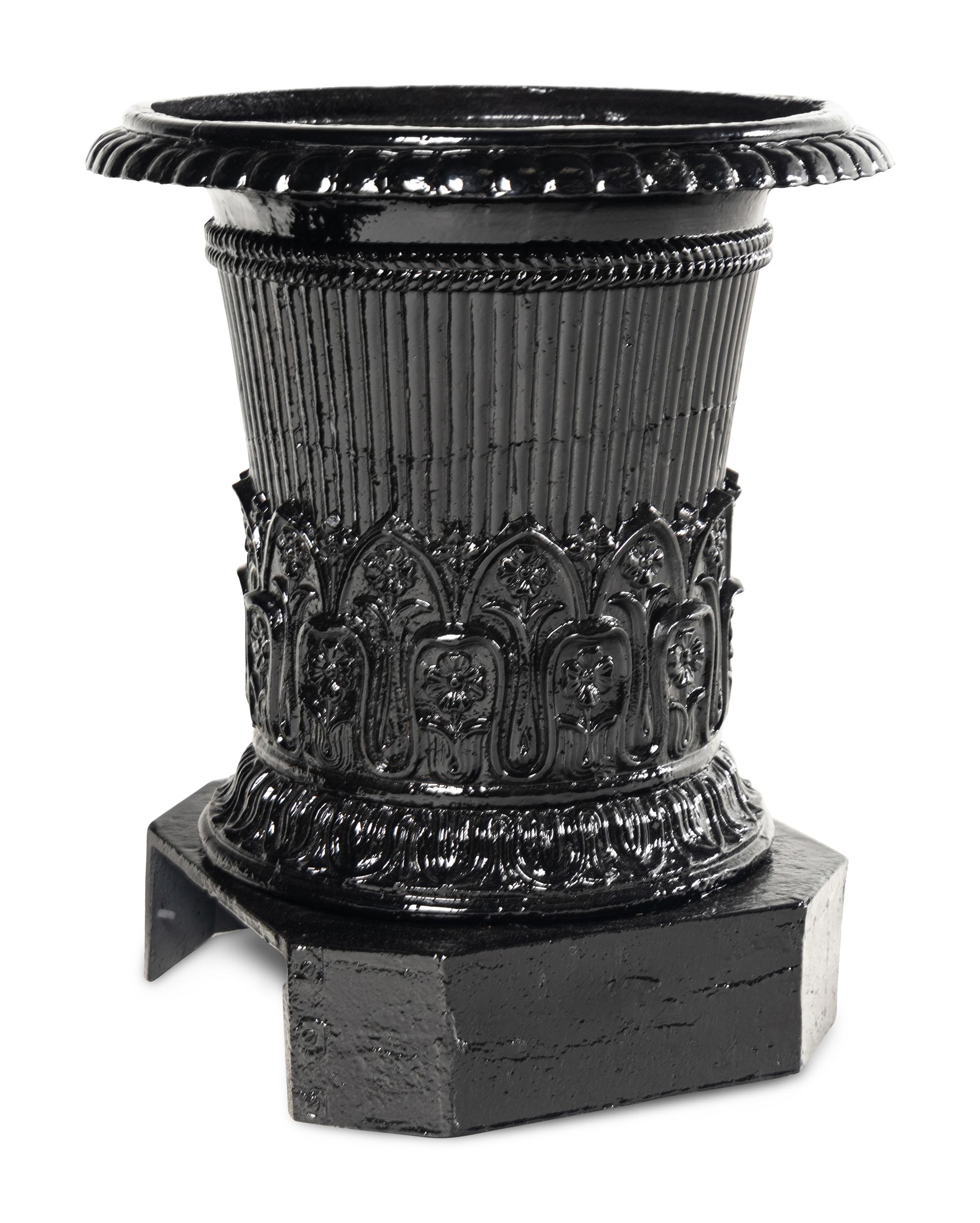 A Set of Four Painted Iron Jardinières