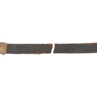 Embossed Leather Belt with Sheet Brass Buckle