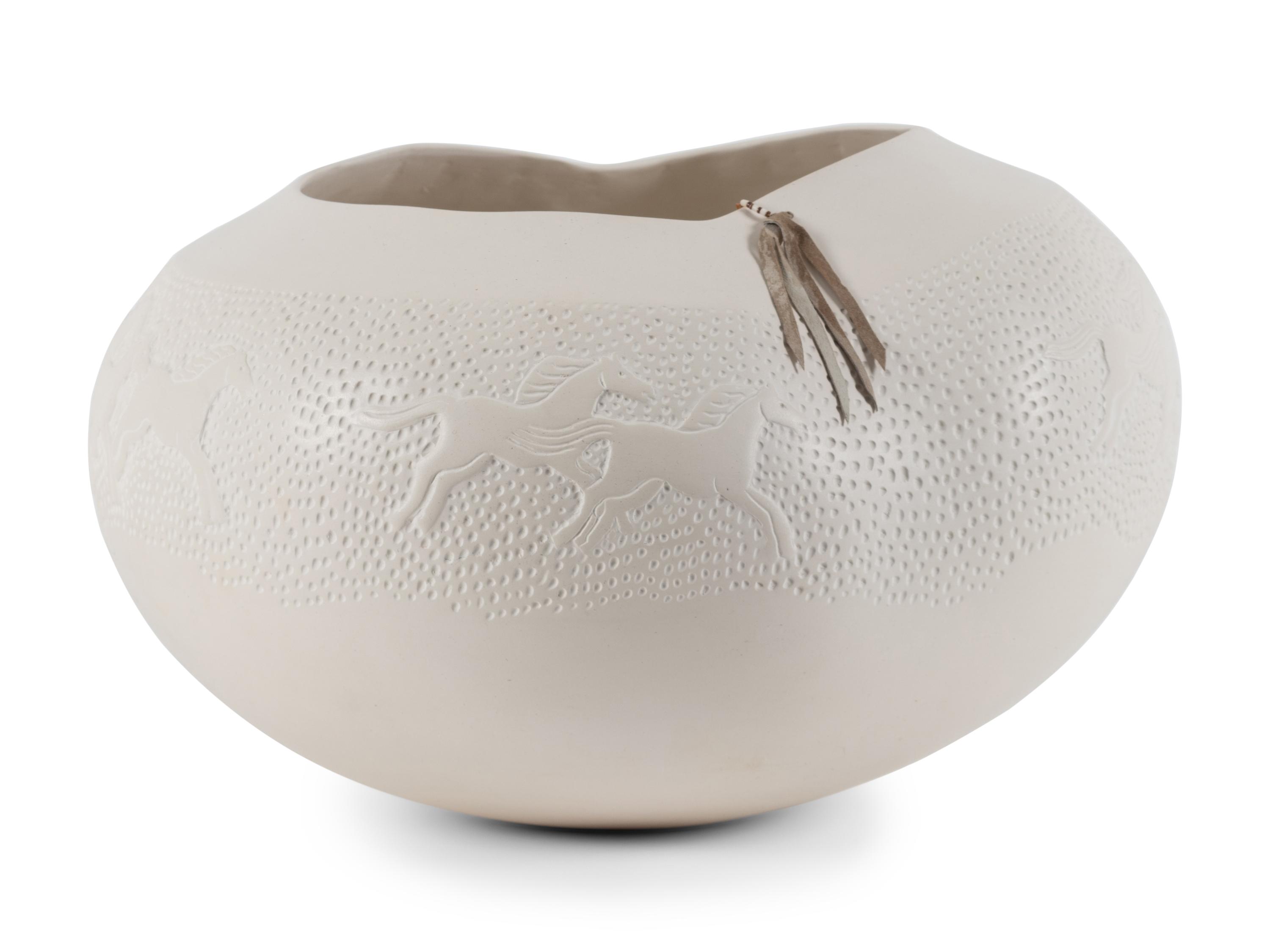 Pottery Jar, with Horses