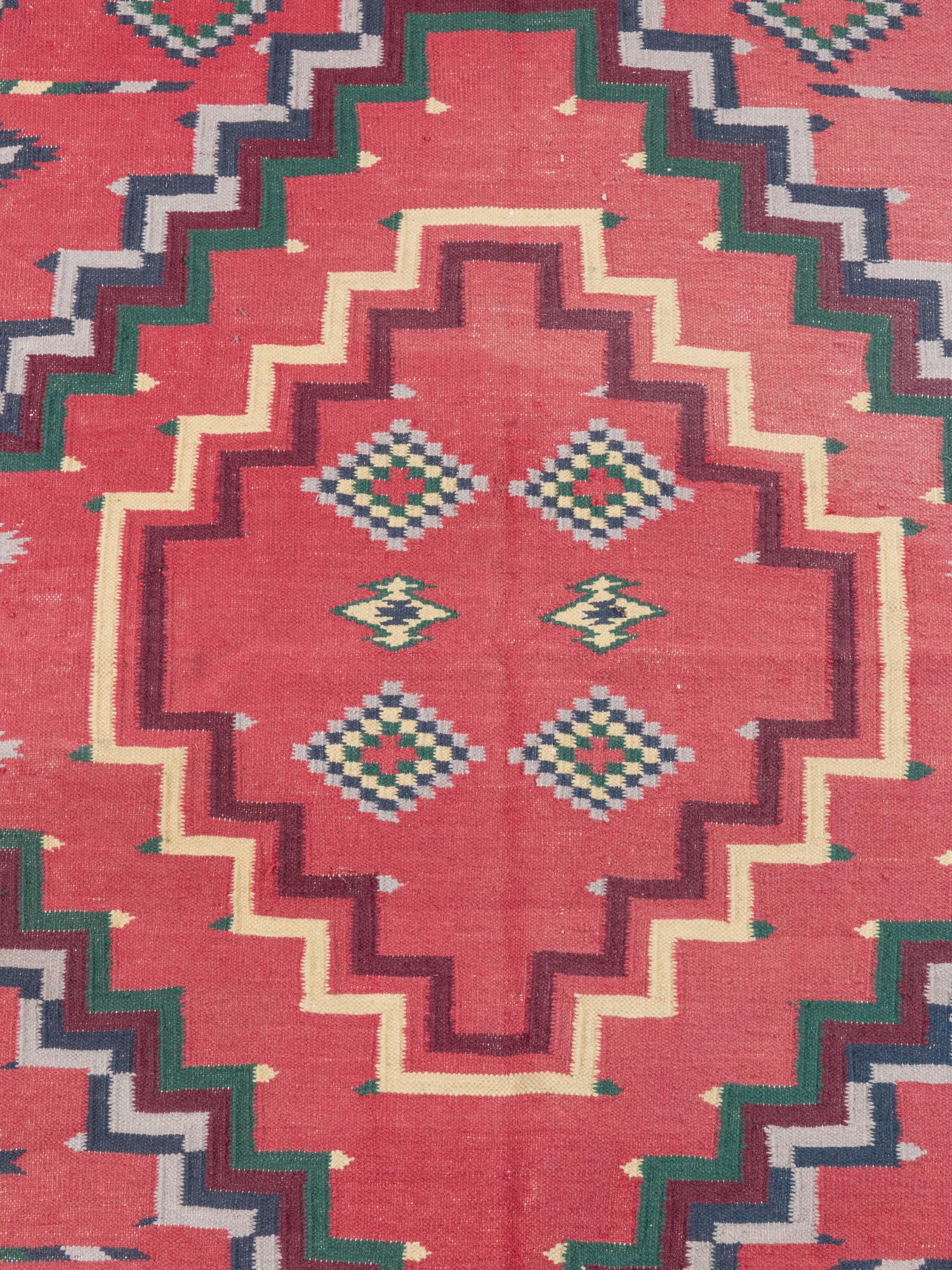 An Indian Wool Navajo Style Rug Retailed by Ralph Lauren
