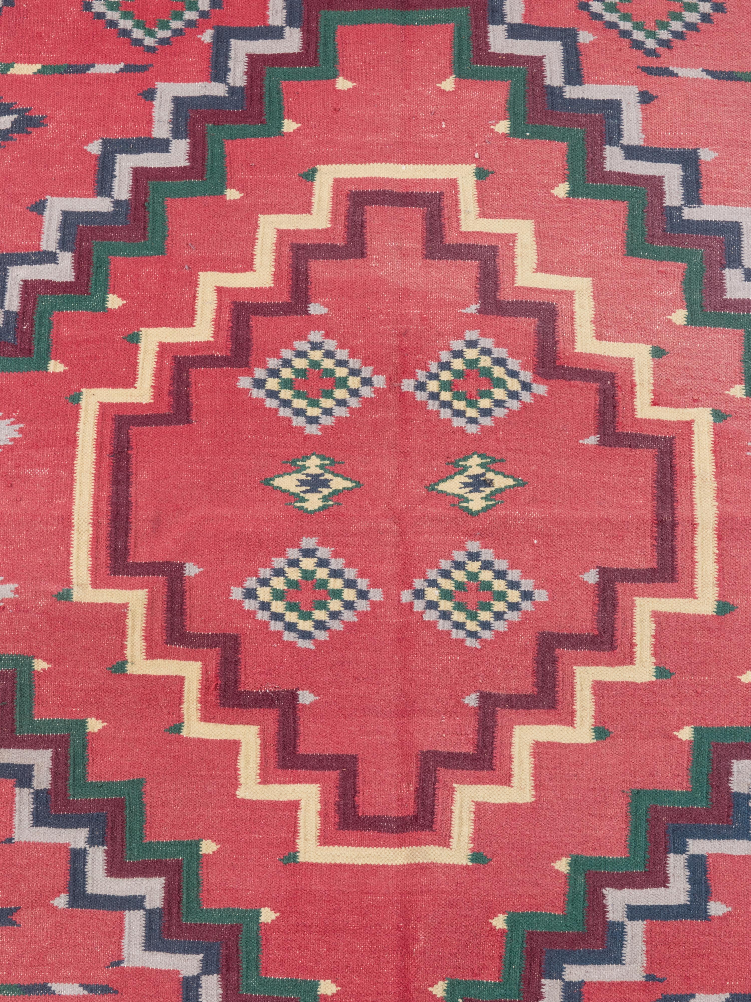 An Indian Wool Navajo Style Rug Retailed by Ralph Lauren