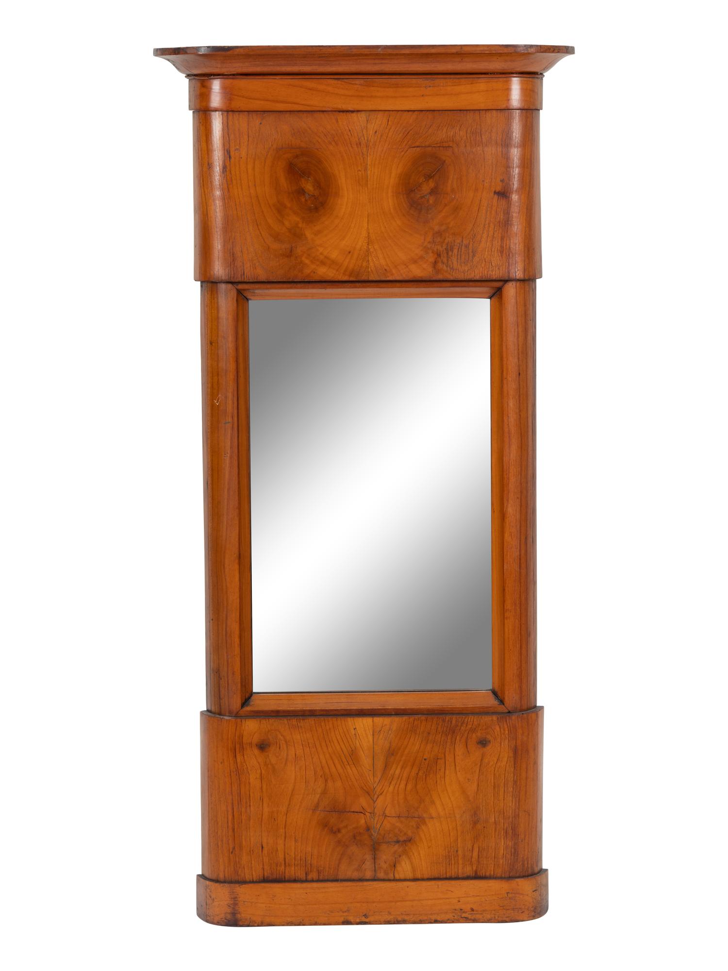 A Biedermeier Walnut Mirror
