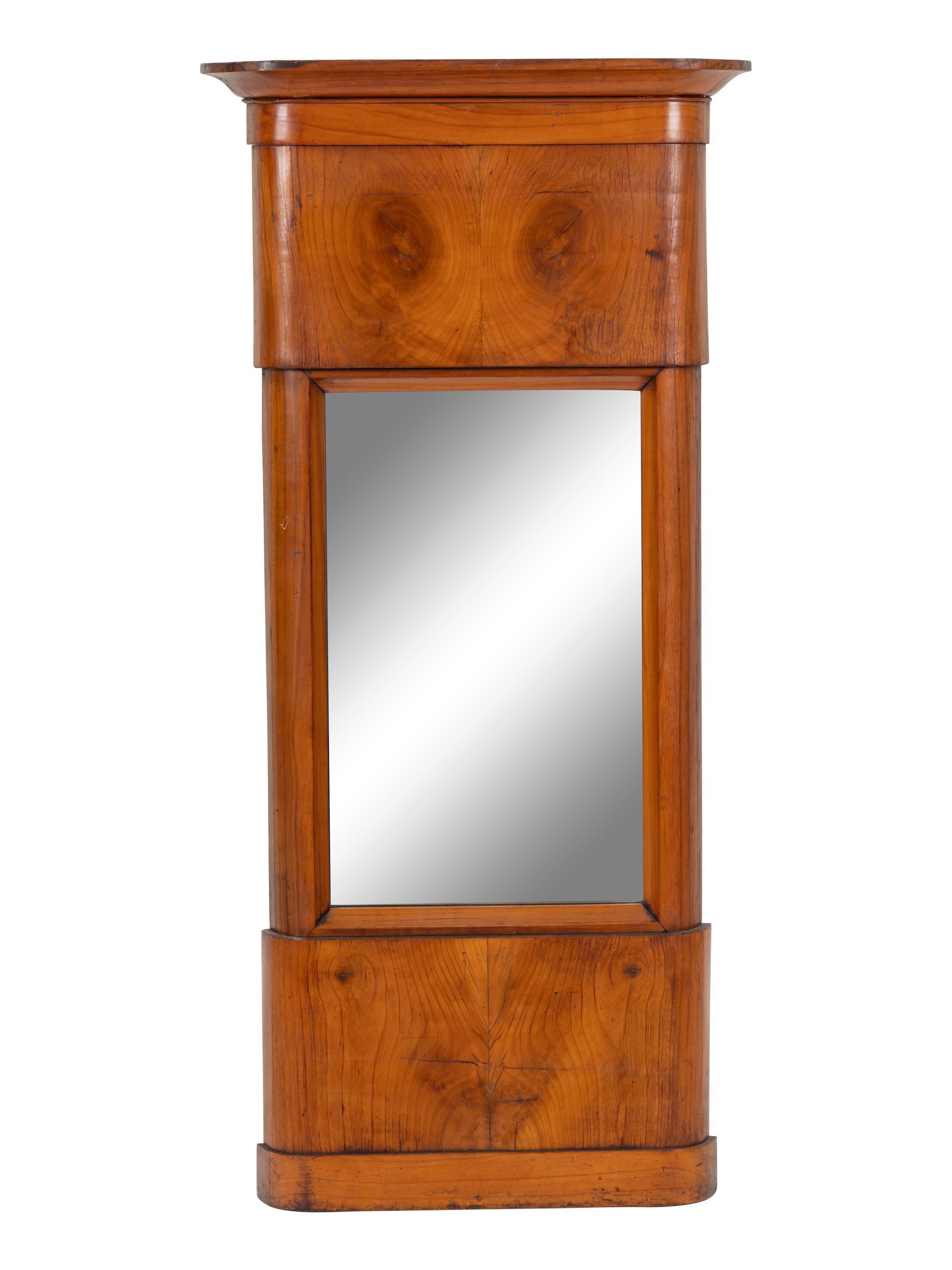 A Biedermeier Walnut Mirror