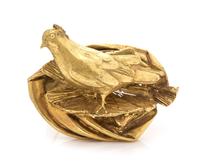 A Modernist 18 Karat Yellow Gold Bird Brooch, Giacomo Manzu, 24.00 dwts.