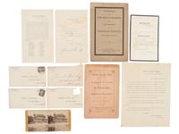 [LINCOLN, ABRAHAM (1809-1865)]. Archive of materials related to the Union Club of Philadelphia, incl. photograph of the club building draped in mourning, 14 April 1865.