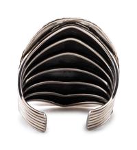 Large Navajo Sterling Silver and Turquoise Cluster Cuff Bracelet