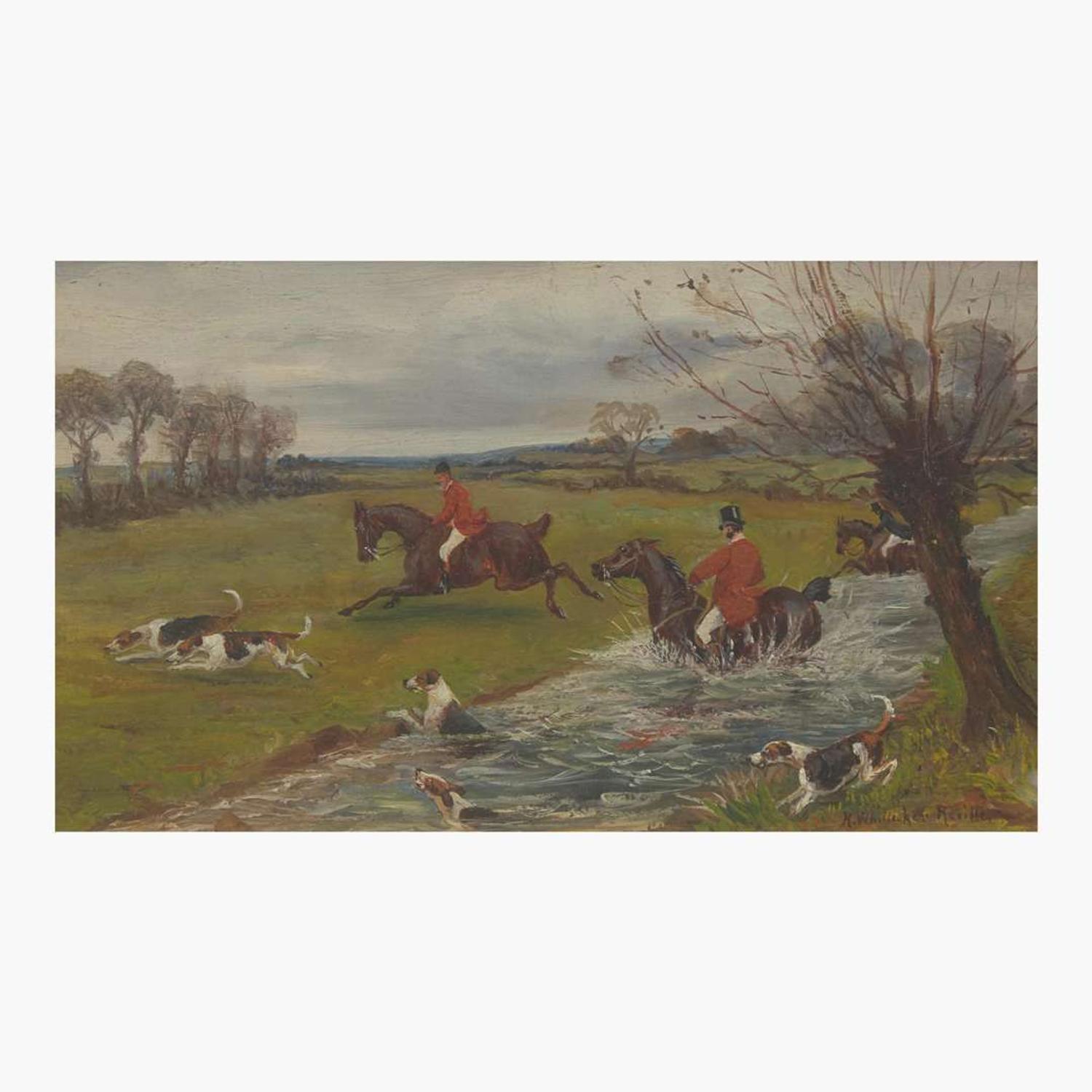 H. Whittaker Reville (British, 19th Century) Four Works: The Fall, Tally Ho!, The Kill, Full Cry
