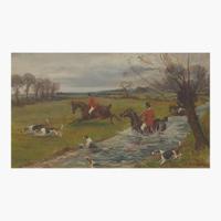 H. Whittaker Reville (British, 19th Century) Four Works: The Fall, Tally Ho!, The Kill, Full Cry