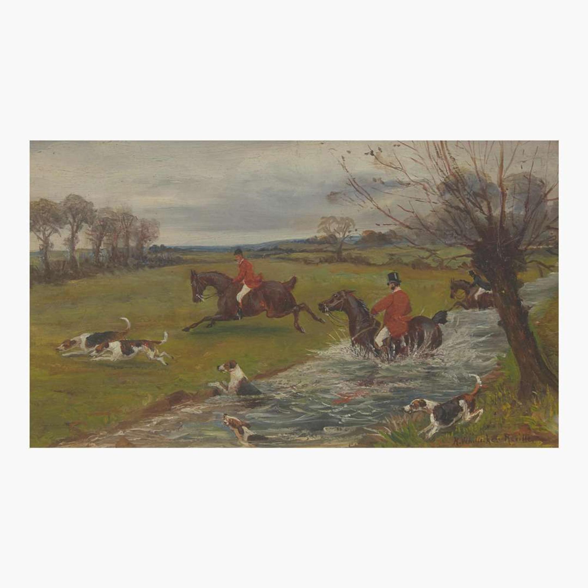 H. Whittaker Reville (British, 19th Century) Four Works: The Fall, Tally Ho!, The Kill, Full Cry