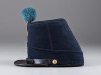 [MILITIA]. 1851 pattern New York State infantry shako. Manufactured by John A. Baker, New York.