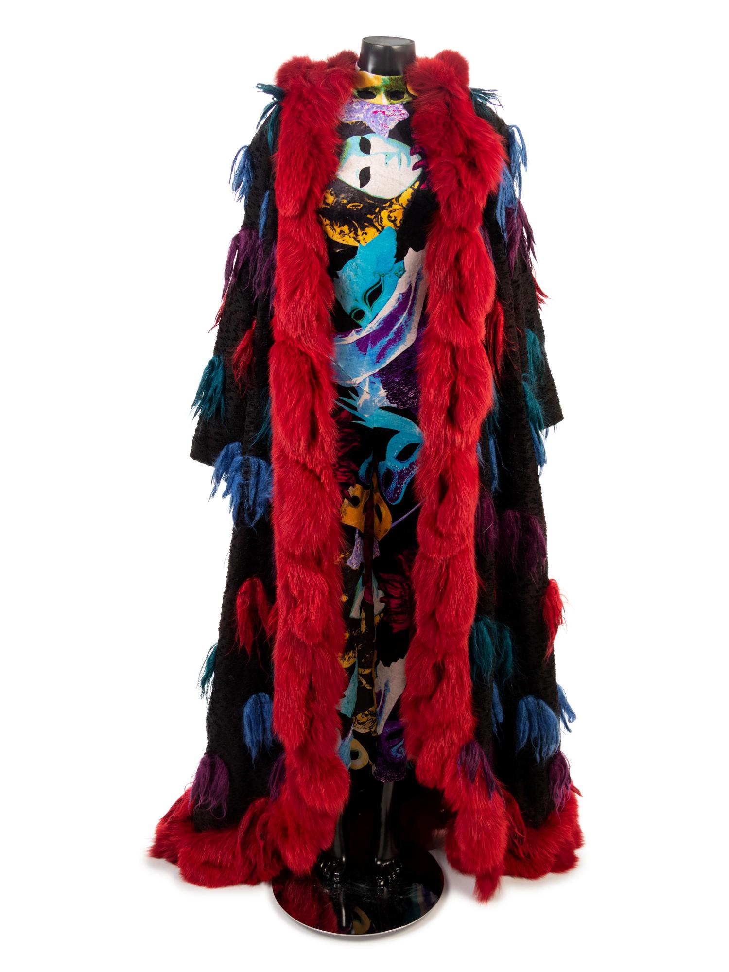 Gai Mattiolo Fur Coat with Velveteen Jumpsuit, 2000s