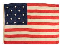 [FLAGS]. 13-star American Centennial flag. Ca mid-to-late 19th century.