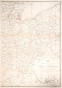 (MAP) Post Route Map of the States of Ohio and Indiana.. [Washington], 1870. Large folding map, linen-backed.