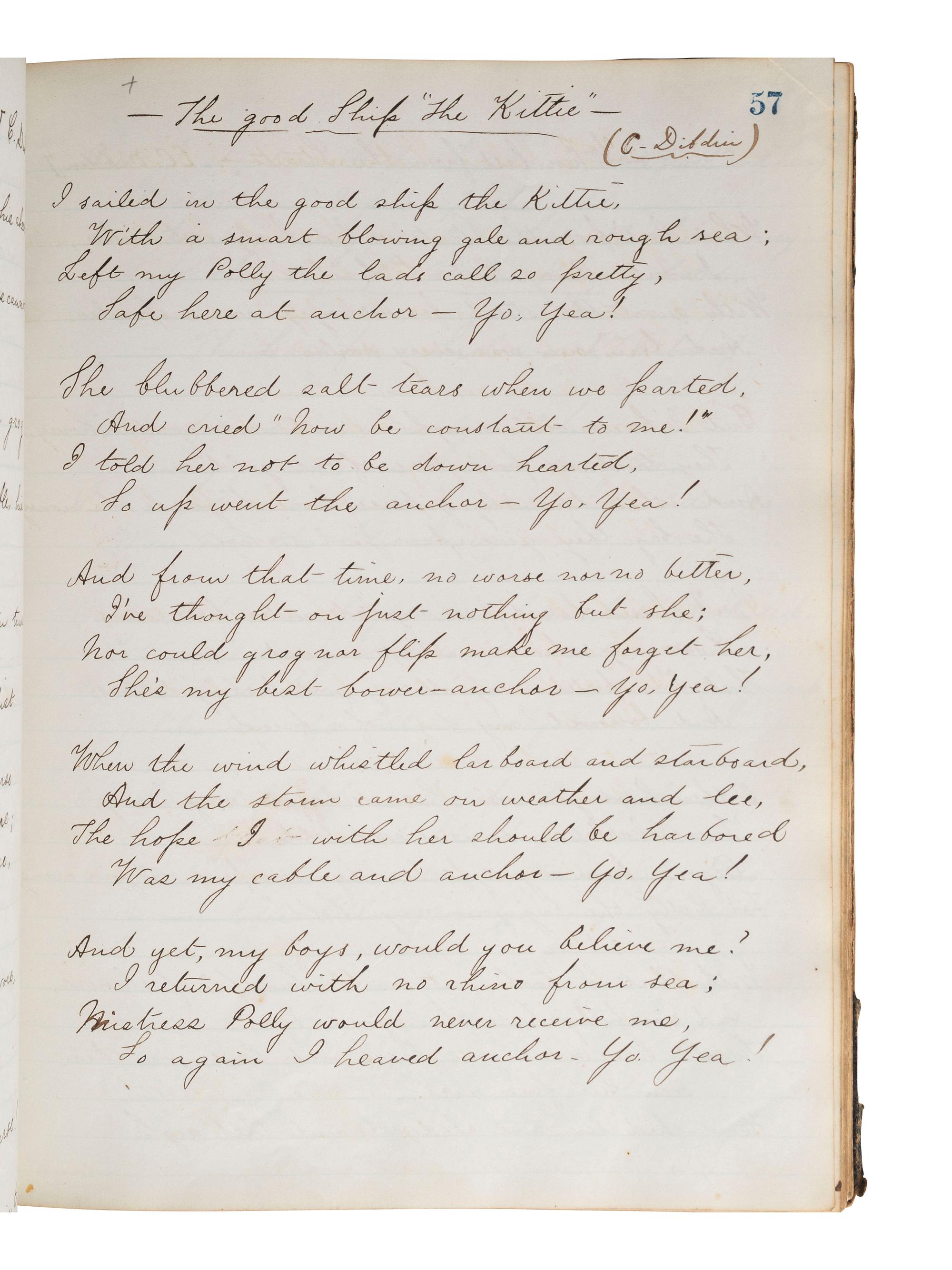 [CIVIL WAR]. Manuscript commonplace book identified to Cadet Herbert Clarence Stinson, US Naval Academy, 1864-1868.