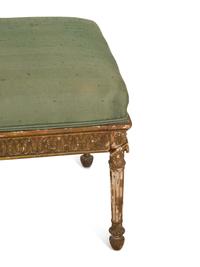 A Louis XVI Style Giltwood Bench with Upholstered Seat