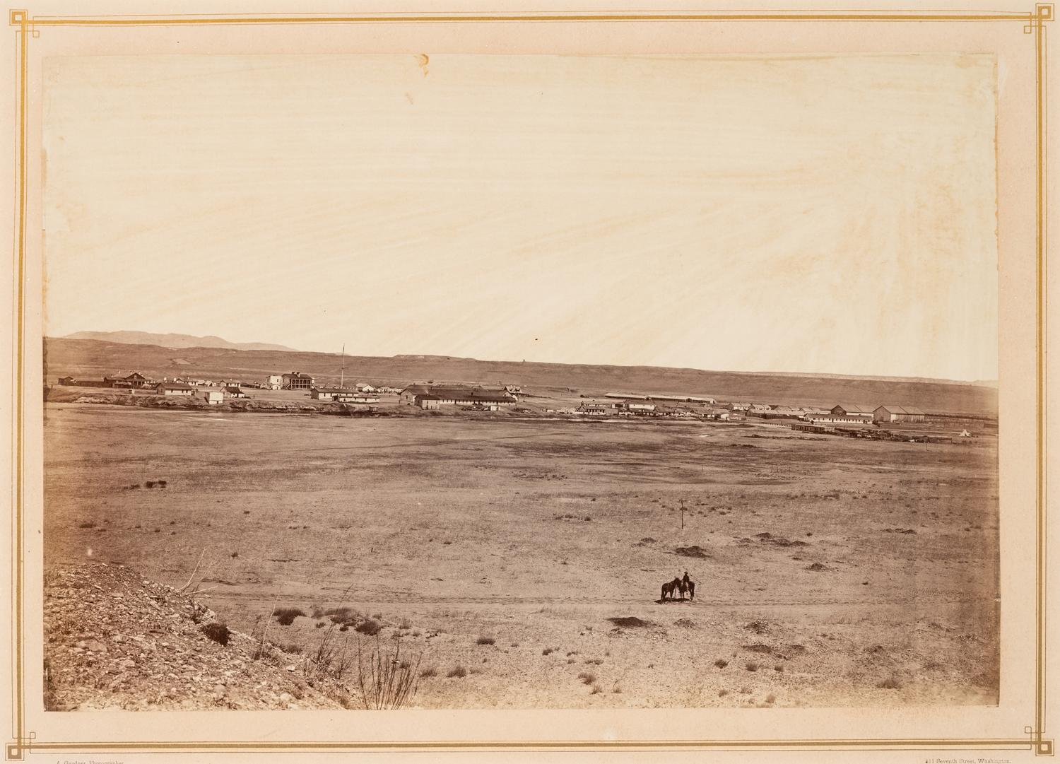 GARDNER, Alexander (1821-1882). Imperial albumen Photograph. Scenes in the Indian Country [Fort Laramie].