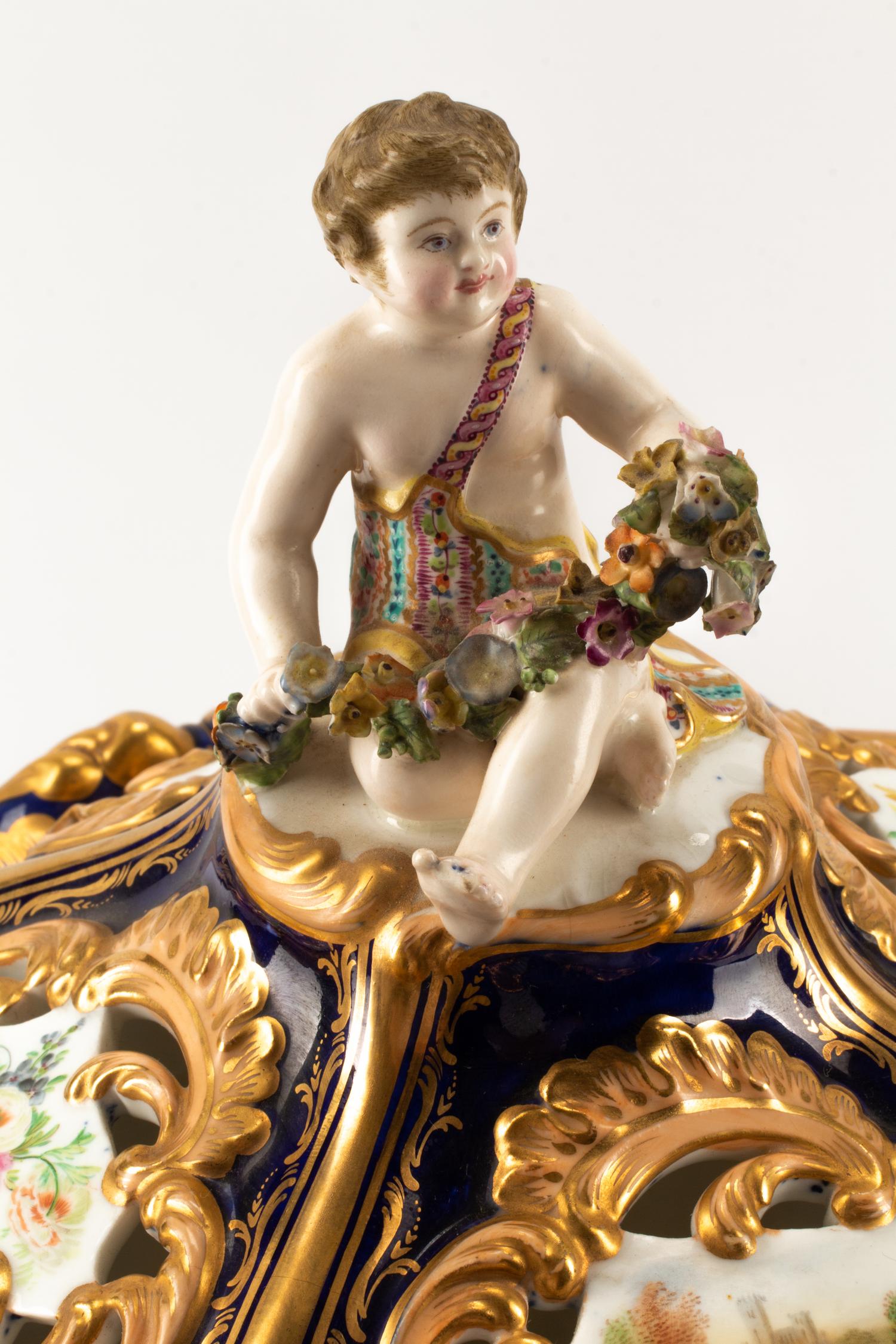 A Minton Porcelain Vase and Cover