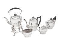 An English Silver Five-Piece Tea and Coffee Service