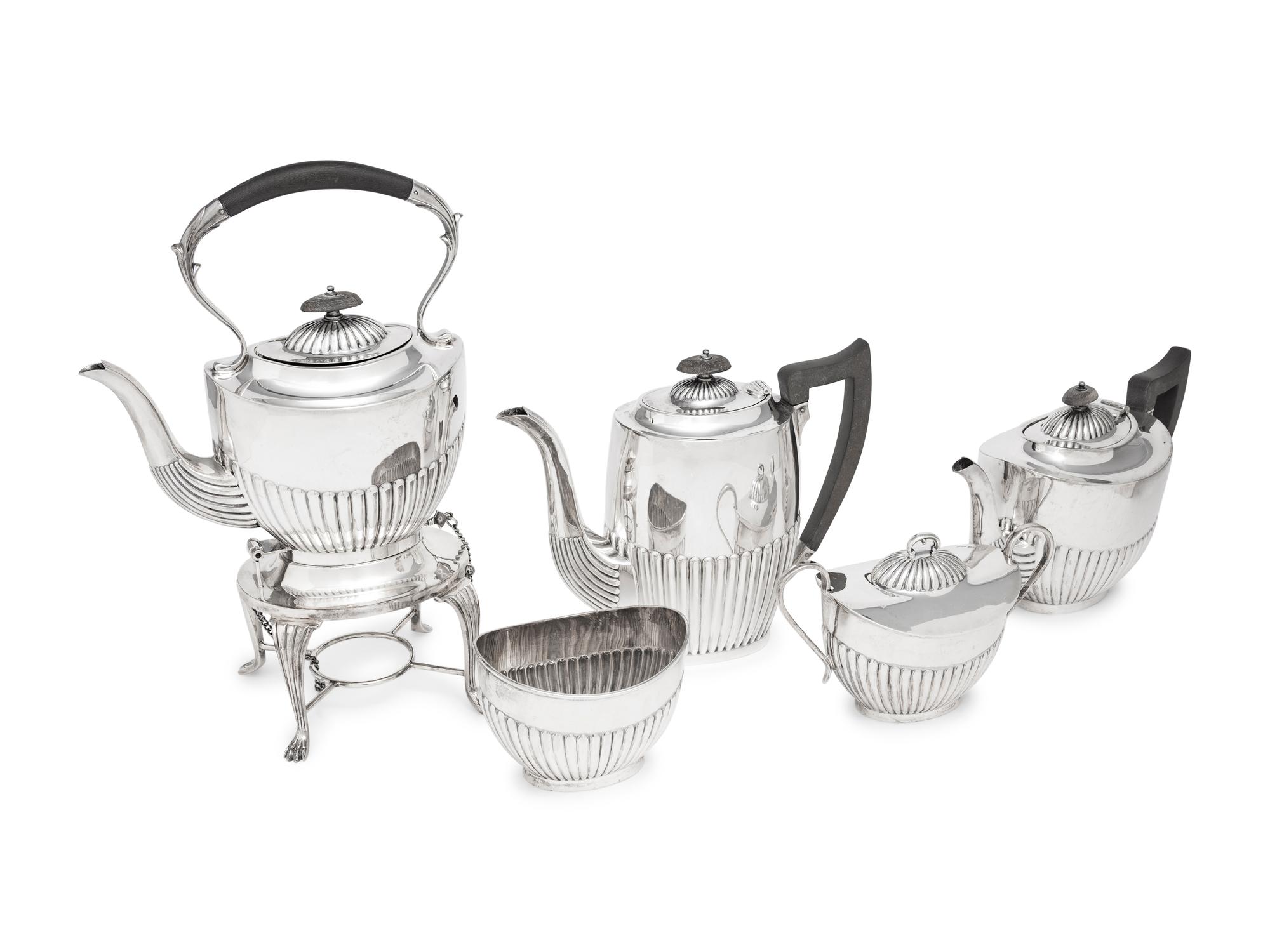 An English Silver Five-Piece Tea and Coffee Service