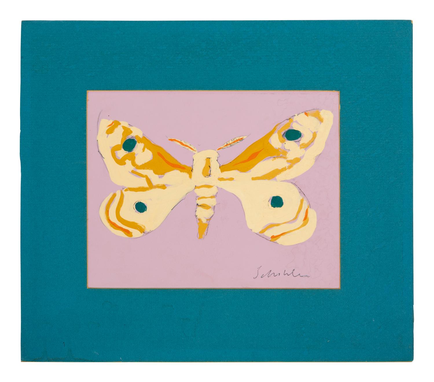 Tan Butterfly on Purple