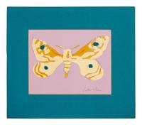 Tan Butterfly on Purple