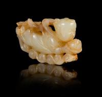A Carved Jade Pendant Length 2 7/8 inches.