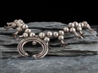Navajo Silver Squash Blossom Necklace