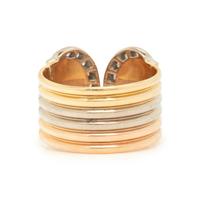 CARTIER, TRICOLOR GOLD AND DIAMOND 'C de CARTIER' RING
